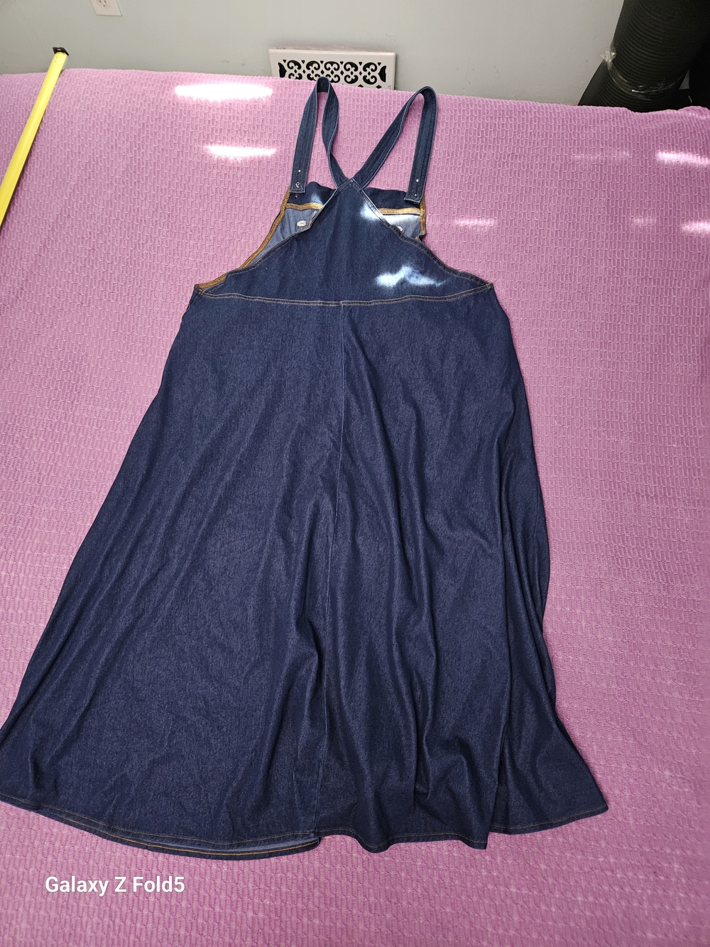 HALARA Dark Blue Denim Pinafore Dress - Picture 5 of 5